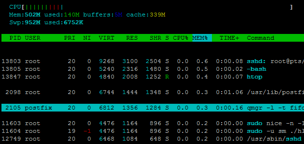 Неправильные цвета в htop