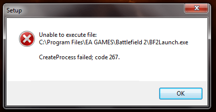 unable to execute files setup pes 2016 code 267