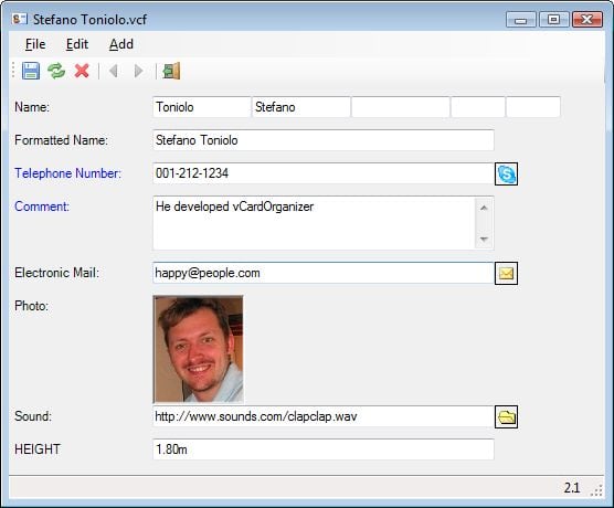 open source windows vcard editor