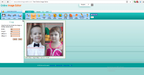 Интерфейс сервиса Online Image Editor